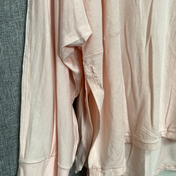 Free People pink v neck collar shirt S longsleeved - Picture 3 of 5